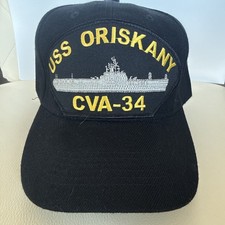 U.S. NAVY USS ORISKANY CVA-34 TRUCK HAT BASEBALL CAP IN BLACK picture