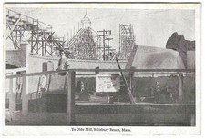 1910s Ye Olde Mill Salisbury Beach Amusement Park Postcard Mass Ride MA Antique picture