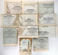 1940s 1950s Lot Of 11 Vintage National Geographic Maps Non-Us Europe USSR Japan picture