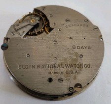 1925 Elgin 8-Day 37s Car Clock Movement Grade 471 To Restore picture
