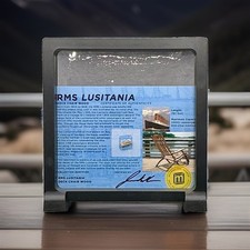 RMS LUSITANIA Deck Chair Wood Artifact Small Specimen In Display With COA picture