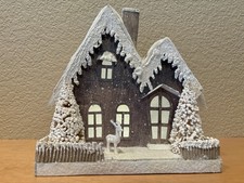 Putz Inspired Winter Lighted House With Deer picture