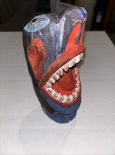 Vintage HAWAIIAN TIKI GOD Fierce Wood Carved Statue HAWAII Philippines 9.5in #W picture