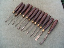 Stunning set of 12 carving chisels by Melhuish & Son, Rosewood handles. picture
