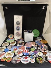 Lot Of Buttons Vintage Political Anime Vera Bradley Marvel Cleveland Indians picture
