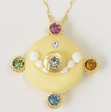 Q-pot Cafe Sailor Moon Fan Club Exclusive Transformation Brooch Macaron Necklace picture