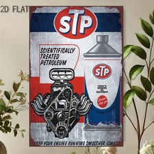 Vintage STP Tin Metal Signs 8