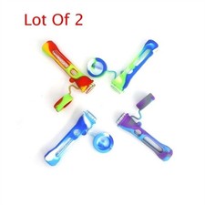 2 Pack Mini Silicone Glass Tubes with Caps, Random Colors picture