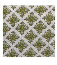 Raoul Textiles GRANADA Natural Linen Handprint Green Blue Beige Fabric 1.75yd picture