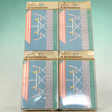 Lot 4 Vtg Hallmark Pool Party Invitations Sealed NOS Mid Century Modern Patio picture