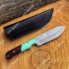 Excellent Quality Damascus Steel Full Tang Outdoor Camping Hunting Knives Sheath picture
