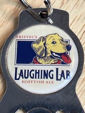 Vintage Bristol’s Laughing Lab Scottish Ale Beer Metal Bottle Opener Keychain picture
