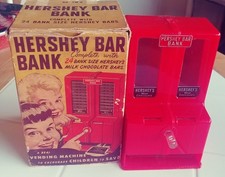 RARE 1900s HERSHEY BAR BANK VENDING MACHINE IN BOX EXCELLENT CONDITIONFREE SHIP picture
