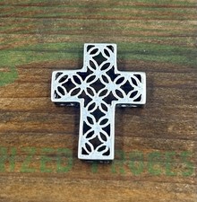 Lovely Vintage Sterling Silver 925 Cross Pendant Textured Ornate picture