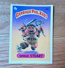 Topps 1985 Garbage Pail Kids Series 1 #33b Savage Stuart Sticker Card picture