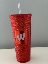 STARBUCKS UW MADISON Studded 24 oz Cup Tumbler BADGERS RETIRED BUCKY NEW Perfect picture