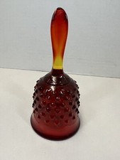 Vintage Fenton Ruby Red Hobnail Glass Bell 6