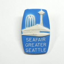 Seafair Greater Seattle Center Pin 1967 Vintage Blue Plastic picture