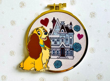 Disney PALM Classics in Cross Stitch Jumbo Pin - Lady LE 500 picture