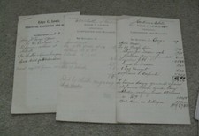 Lot of 3 Vintage 1900 1907 Receipts Downingtown Pa Edge C Lewis Carpenter picture