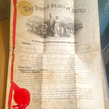 1867 US Patent Office Improved Mop-Wringer & Internal Revenue Tax Receipt picture