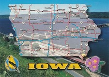 Map of Iowa bordered by the Missouri and Mississippi Rivers picture