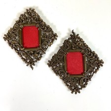 Ornate Miniature Metal Photo Frames 4”W SMR Made In Italy Victorian Dollhouse picture