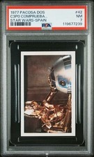 1977 PACOSA STAR WARS STICKER SPAIN C3PO AND R2-D2 #42 PSA 7, POP 3, NONE HIGHER picture