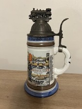 Vintage German Regimental Military Lithophane Locomotive Beer Stein 1911-1913 picture