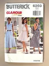 1990's Butterick Misses' Dress Pattern 6203 Size 6-10 UNCUT picture