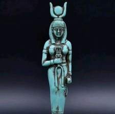 Egyptian Artifacts Rare Authentic Pharaonic Statue Egyptian Goddess Hathor BC picture
