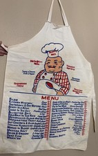 Vintage Sloppy Nick Chef Menu Apron Diner Slang Novelty Cotton Mid Century picture