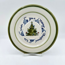 Vintage Christmas Louisville Stoneware Cookie Plate Kentucky Folk Art 9.25 inch picture