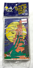 NOS Vintage Betta Halloween Trick Or Treat Paper Bags Castle Black Cat Moon picture