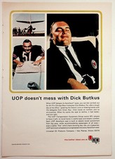 Vintage 1960s Dick Butkus UOP Aerotherm Airline Seats Chicago Bears Ad Print picture