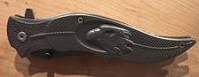 Black And Gray Eagle Pocket Knife Stainless Steel picture