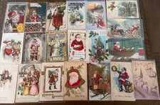 Huge Lot of 20 Antique ~SANTA CLAUS~ Postcards~ DAMAGED- SCRAPBOOK~ CRAFTS picture