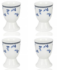 STPGOODS Blue Flower Porcelain Egg Cup Set of 4 Easter Egg Holder Set picture