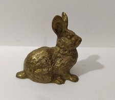 Vintage Big Rabbit Metal Easter Bunny Figurine Statue bronze finish 9 in picture