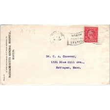 MA General Hospital Boston to Dr. C.A. Cheever Mattapan MA Postal Cover TG7-PC3 picture