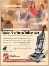 Hoover WindTunnel Bagless Vacuum Twin Chamber HEPA Filter 2001 Print Ad picture