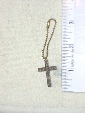 1 1/8 inch Goldtone Cross Pendant with 3 inch goldtone chain picture