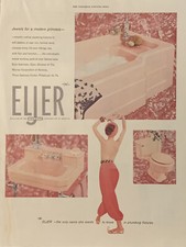 1955 Eljer Bathroom Fixtures PRINT AD Pink Jewels For Modern Princess VTG 1950s picture