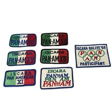 Vintage 1968 ISCARA Pan Am Rallye Embroidered Patches Lot 7 Auto PAN AM Set picture