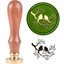 On Tree Branch Wax Seal Stamp 1.18In Lovebirds Wax Stamp Letter Sealing Stamps R picture