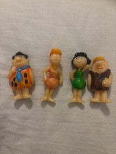 Vintage 1970s Flintstones Figurine Set Hanna-Barbera Wilma & Fred Flintstone picture