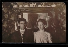 Vintage RPPC Couple Portrait Real Photo Postcard Unposted Early 1900s picture