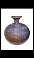 Vintage nice Pottery Vase Signed Purple picture