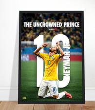 Neymar Jr Football Star Legend Sports Fan Gift Wall Art Poster Print 24x36 picture