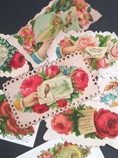 Victorian Die Cut Embossed Advertising Calling Visiting Card Lot c1880s (Qty 9) picture
